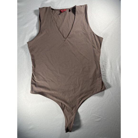 GUESS Women’s Sleeveless Bodysuit Tank Top Brown Size XL V-Neck - Picture 1 of 9
